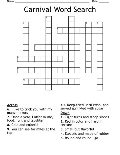 Carnival Word Scramble WordMint