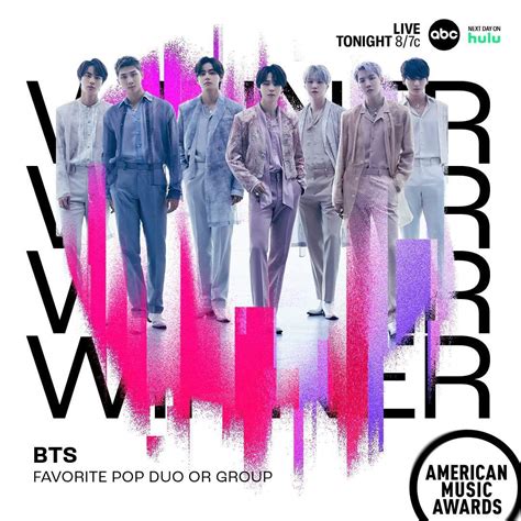 Bts Has Won Favorite Pop Duogroup At The 2022 American Music Awards For 4 Consecutive Years 🏆🥳