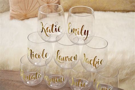 Personalized Stemless Plastic Wine Glass Sustainable Etsy Plastic