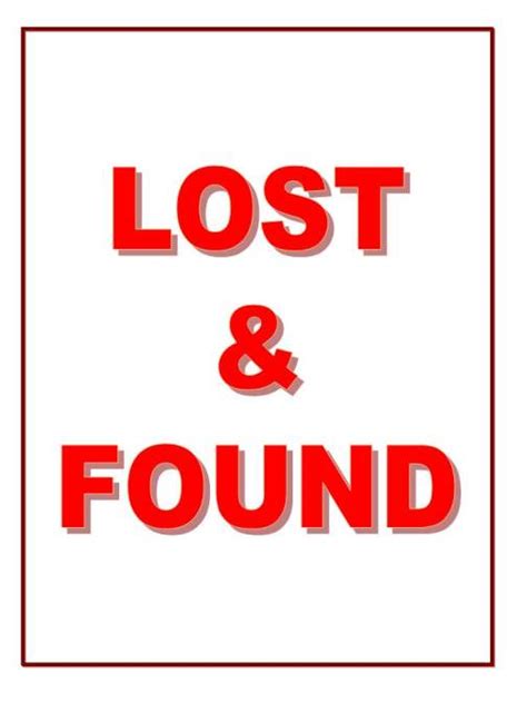 Lost And Found Sign Printable Printable Word Searches