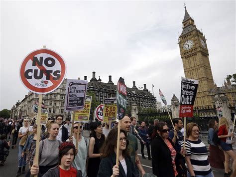 Anti Austerity Protest Demonstrators Against Government Cuts Gather In London After The Queens