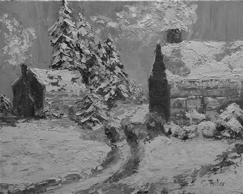 Winter Wonderland Black And White Painting