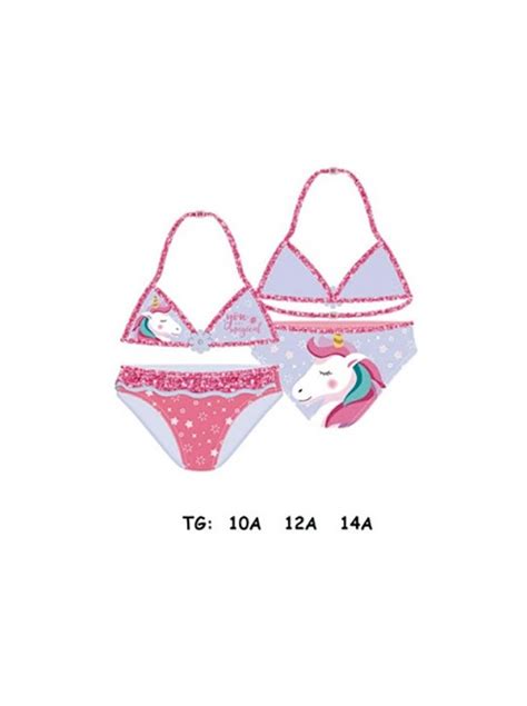 Costume Da Bagno Unicorno Mare Piscina Bambina Taglia 12 14 Anni