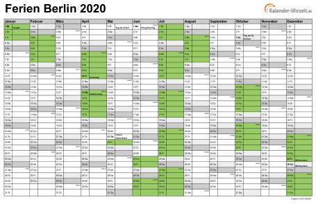 Frühjahrsferien oder auch faschingsferien genannt, als auch osterferien, pfingstferien. Ferien Berlin 2020 - Ferienkalender zum Ausdrucken