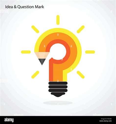 pencil question mark and light bulb on background education concept vector illustration stock