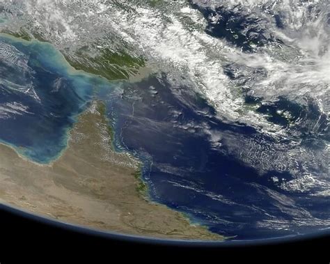 Great Barrier Reef Satellite Image North Is At Top