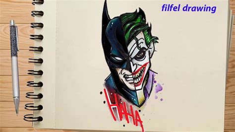 How To Draw Batman And Joker Two Face Batman Vs Joker Drawing