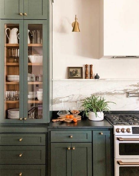 32 Creative Green Kitchen Cabinet To Freshen Your Kitchen