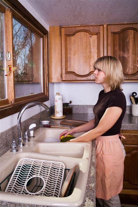 Housewife Doing The Dishes Stock Photo Image Of Wash