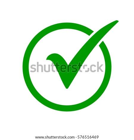 Green Check Mark Icon Circle Tick Stock Vector Shutterstock