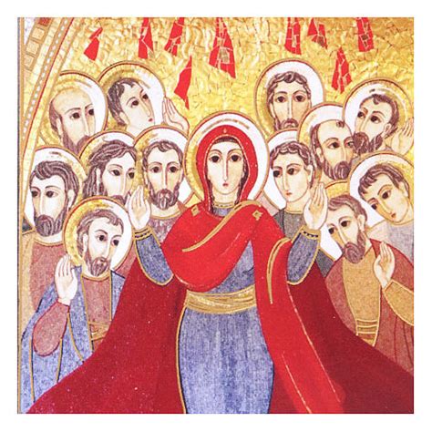 Feste que l eglise celebre en memoire de la descente du s. Quadretto stampa mosaico Pentecoste Rupnik 5x10 cm ...