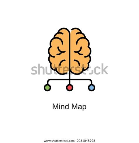 Mind Map Vector Fill Outline Icon Stock Vector Royalty Free