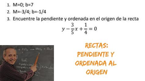 Ecuación De La Recta Pendiente Y Ordenada Al Origen Youtube