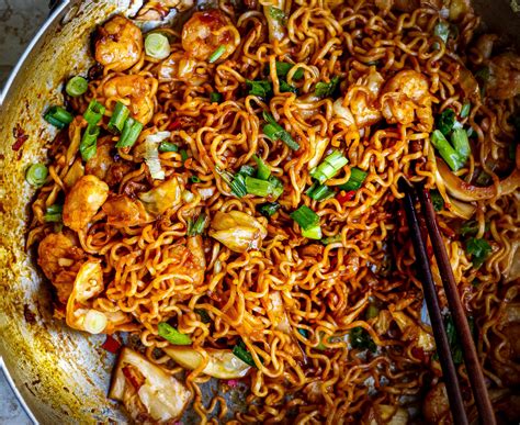 Add green peas, sliced green. Spicy Cabbage Ramen Noodles