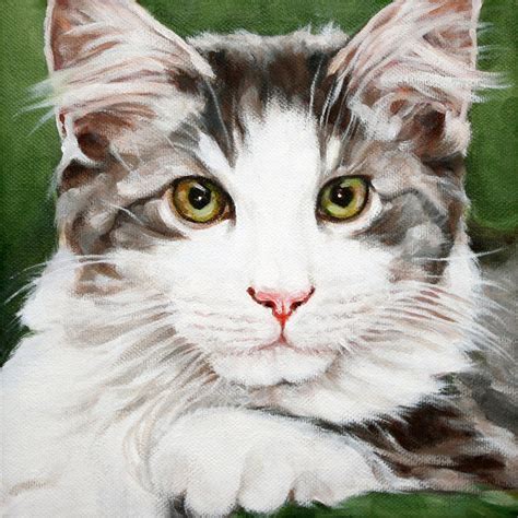 Items Similar To Cat Art Print Pet Portrait Cat Acrylic Painting