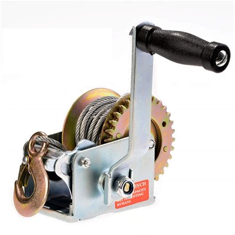 1BJY HW 02S 800lbs Hand Crank Winch With Hook And 8m 26ft Steel Cable