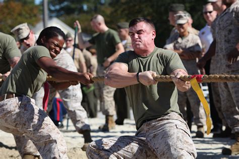 Marines Sailors Test Their Strength During The 2015 Cfc Tug Of War