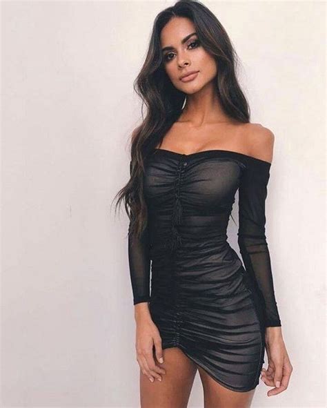 Sophia Miacova Black Shiny Outfit Backless Bodycon Dresses Backless