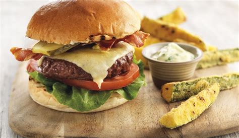 Gourmet Beef Burger With Courgette Chips Recipe Booths