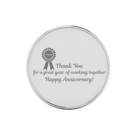One Year Work Anniversary Silver Coins