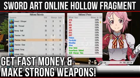 On top of the hollow fragment episode, this new sao game will feature sword art online: Make Fast Money & Craft Strong Weapons in SAO Re: Hollow ...