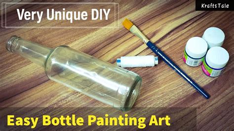 Easy And Quick Bottle Painting Idea Acrylic Painting On Glass Bottle
