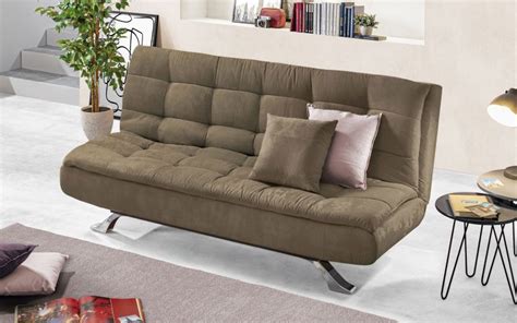 Come è fatto il divano mondo convenienza? Divano letto 3 posti in Tessuto Marrone: Claire | Mondo Convenienza