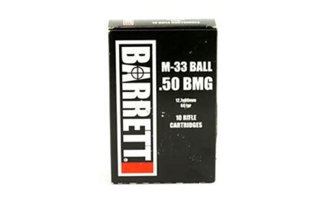 Barrett 50 Bmg 661 Grain Full Metal Jacket 10 Round Box At K Var