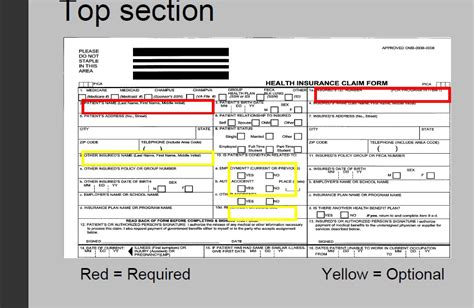 Cms 1500 Image Top Section Cms 1500 Claim Form And Ub 04 Form