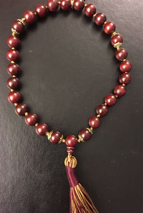 Rosewood Mala Beads Necklace Genuine 12 Mm Rosewood Mala Rosary