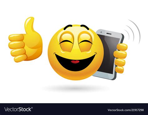 Smiley Talking On A Phone Of A Smiley Having Vector Image