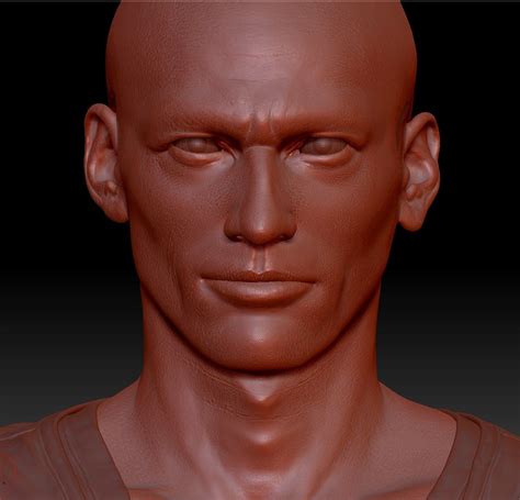 A 3d Rendering Of A Man S Head With Eyes Closed