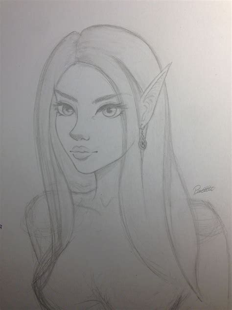 Artstation Sketch Elf Girl Wip