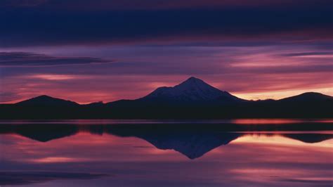 Nature Landscape Mountain Sunset Reflection Clouds Calm Lake