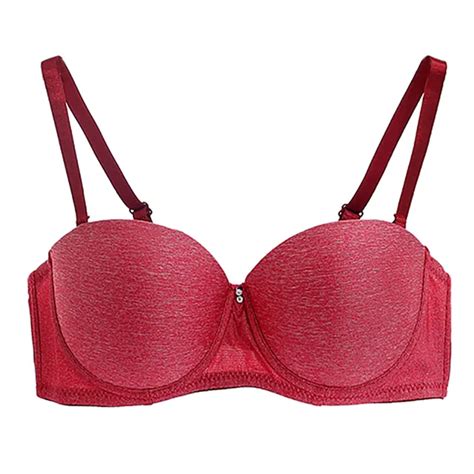 Women Sexy Half Cup 12 Bra Color Cotton Thin Bras Smooth No Trace Gathered Underwear Girl