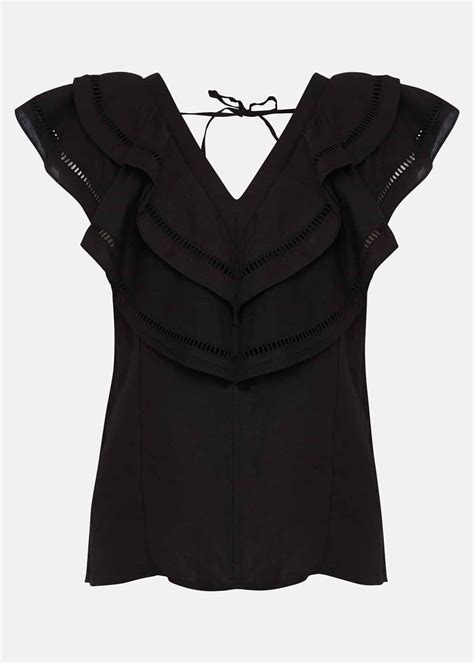 Rosey Linen Ruffle Blouse | Phase Eight ROW