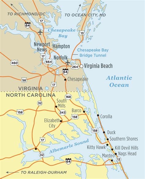 Detailed Map Of Outer Banks