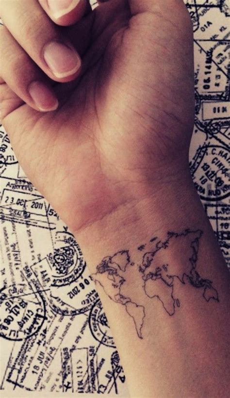 Tiny Tattoo Idea ♥ Cool Map Design Born To Travel♥ 30