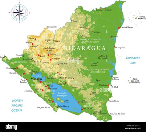 Mapa De Relieve Nicaragua Im Genes Vectoriales De Stock Alamy