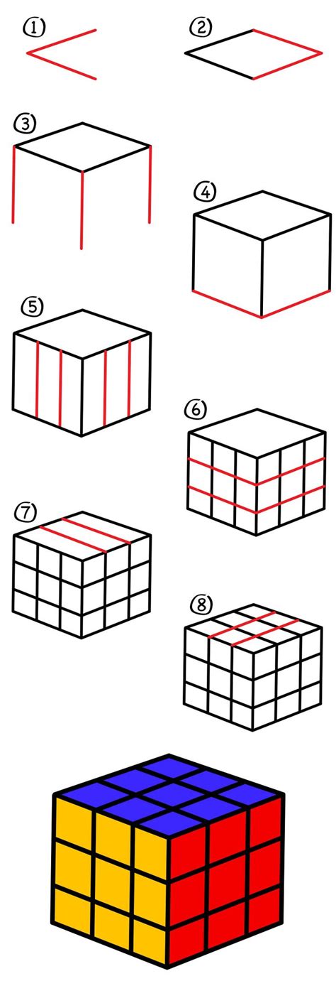 How To Draw A Rubiks Cube Art For Kids Hub Art Drawings For Kids