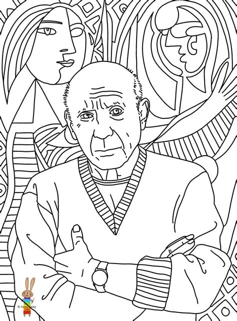 Picasso Colouring Page Printable Art Activities Picasso Famous