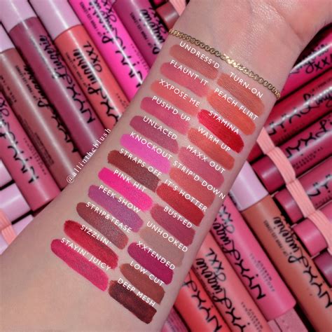 Review Swatches Of The Nyx Cosmetics Lip Lingerie Xxl Matte Liquid
