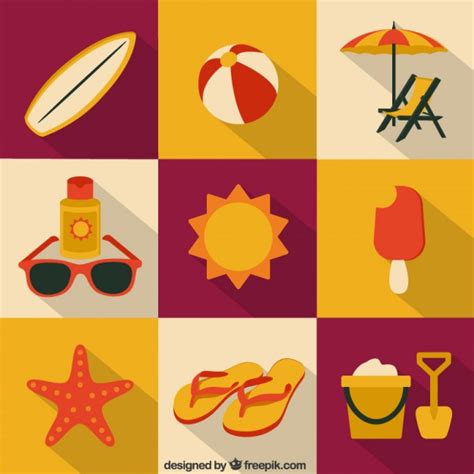 Summer Icons Free Vector