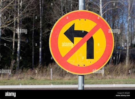 No Left Turn Traffic Sign Stock Photo Alamy