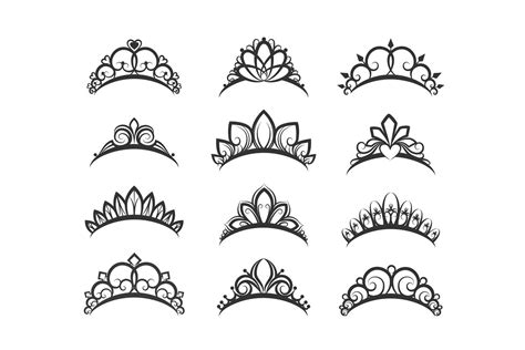 Beautiful Queen Tiaras Set 944936 Illustrations Design Bundles