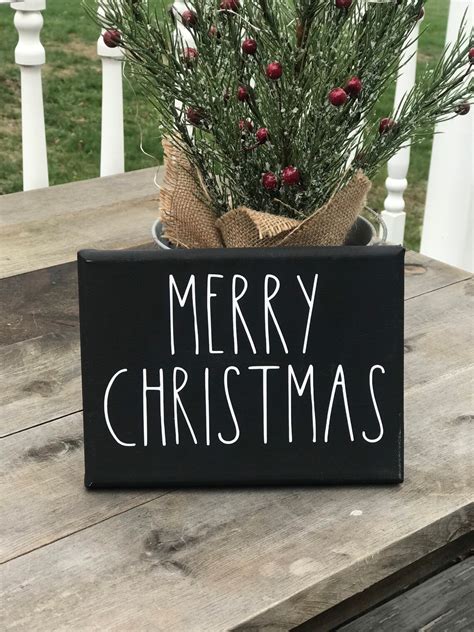 Merry Christmas Sign Rae Dunn Inspired Farmhouse Christmas Etsy