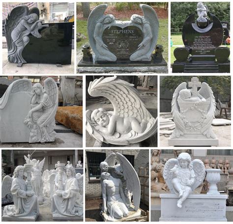 Life Size Weeping Angel Marble Tombstone Statue Factory China