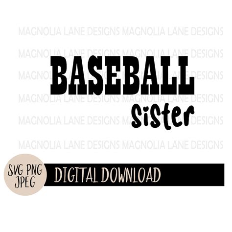 Baseball Sister Svg Baseball Sister Svg Png Jpeg Cut File Sublimation Etsy