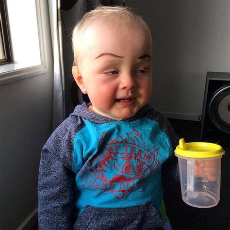 A Baby With Eyebrows Funny Post Imgur Baby Eyebrows Baby Baby