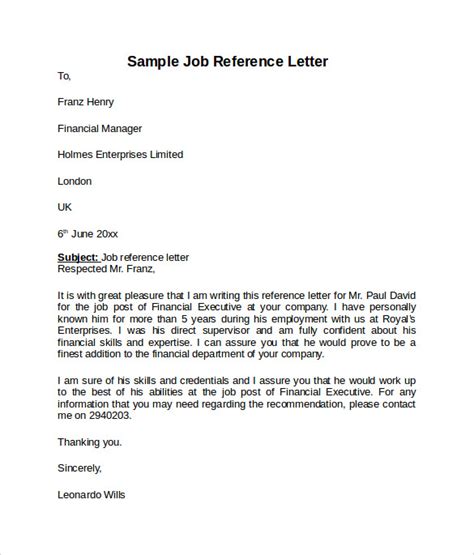 When you need to resign by email FREE 7+ Job Reference Letter Templates in PDF